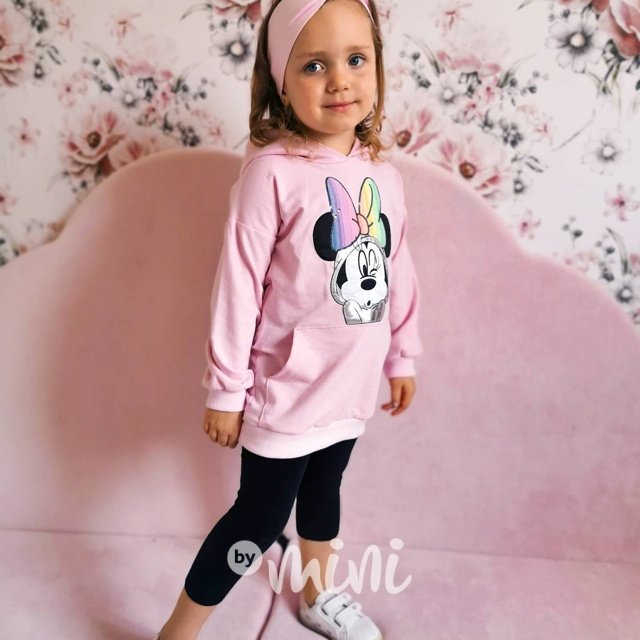 Minnie hoodie tunikomikina růžová