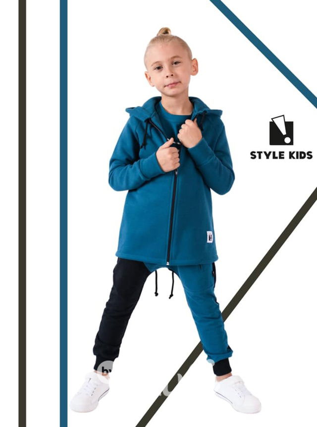 Vyteplená dlouhá mikina ouška - ocean blue