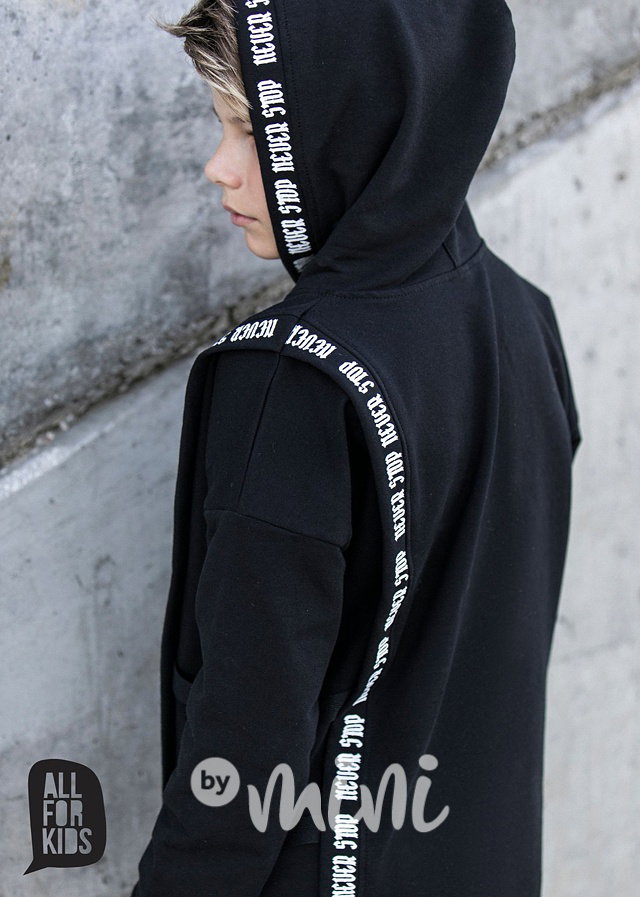 NEVER STOP mikina black