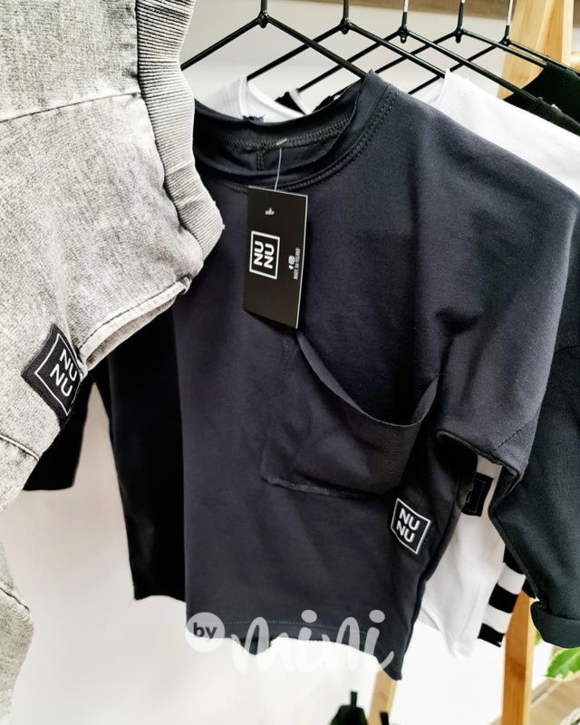 NUNU černé triko s kapsičkou