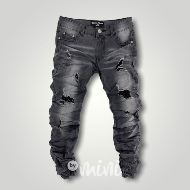 Ripped slim jeans black