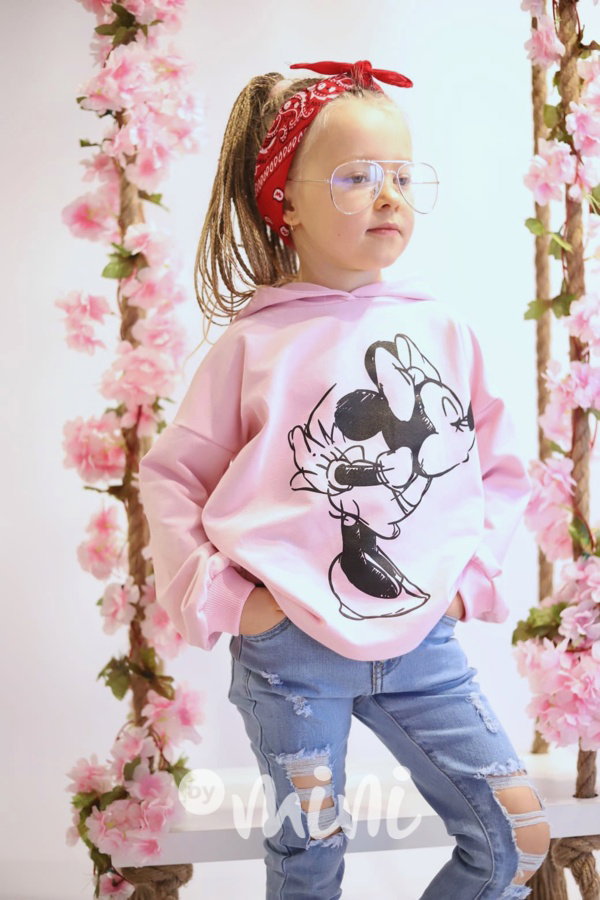 Minnie hoodie tunika barbie pink