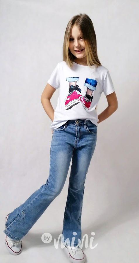 Jeans zvonáče s rozparkem