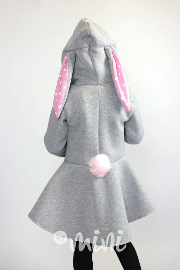Bunny mikča warm šedá s puntíky