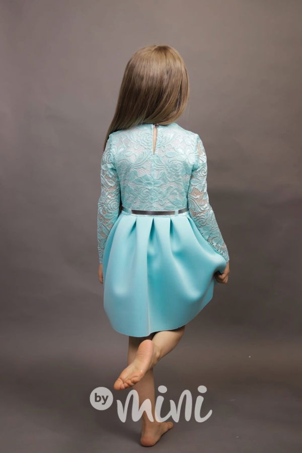 Luxury tyrkys dress - slavnostní dívčí šaty