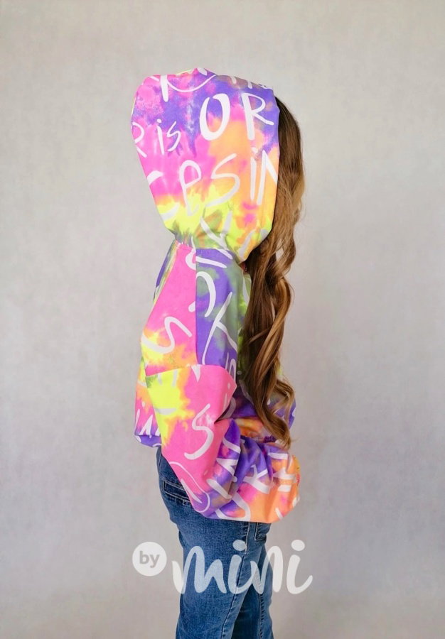 Neon ombre jarní crop bunda lila