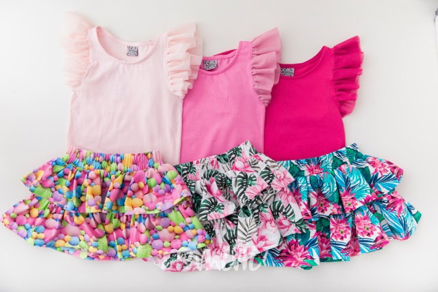 Lily Grey bavlněná řasená sukně pink jungle