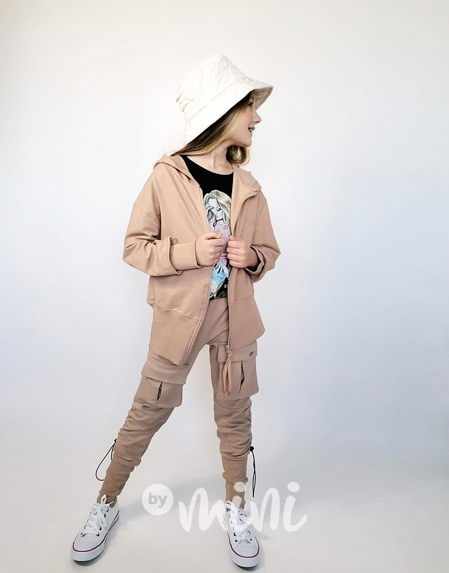 Béžová mikina s širokými náplety