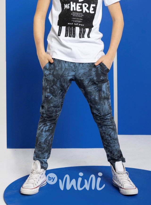 AFK jogger kalhoty tie-dye blue