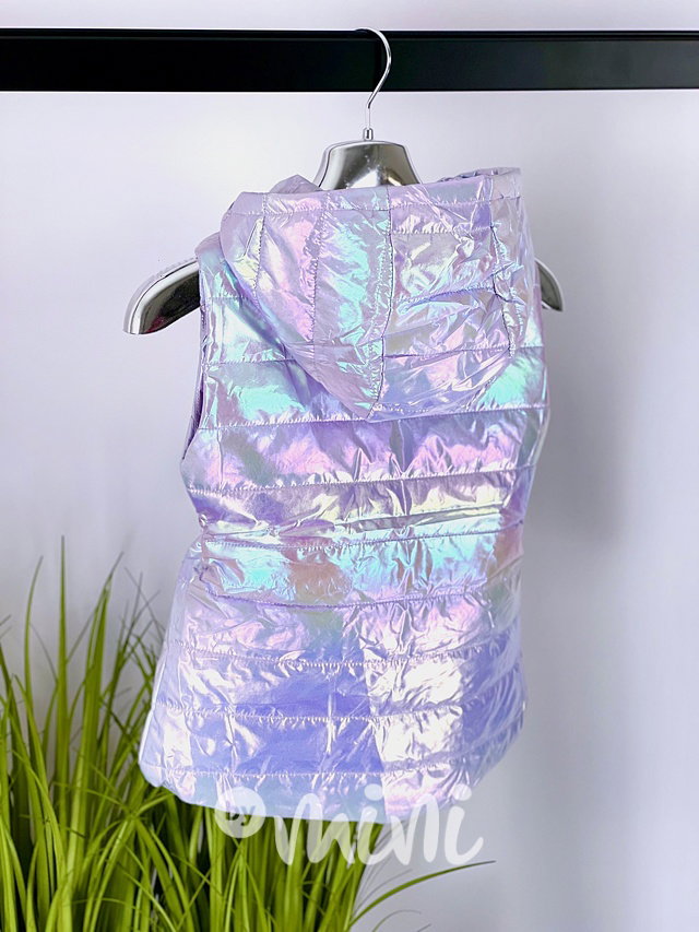Metallic lila jarní vesta