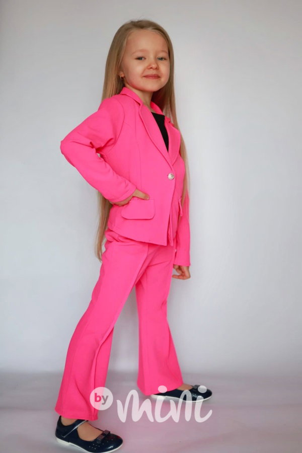 Neon pink sako + kalhoty