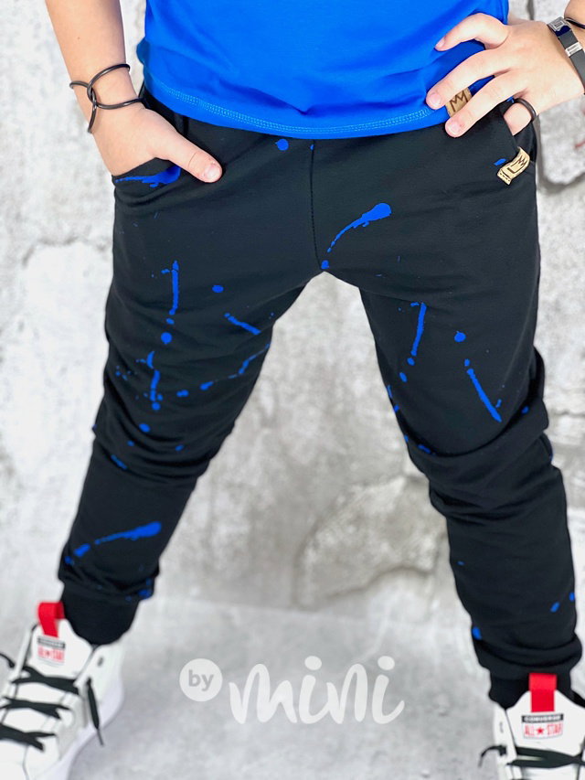 Blue splash černé jogger tepláky