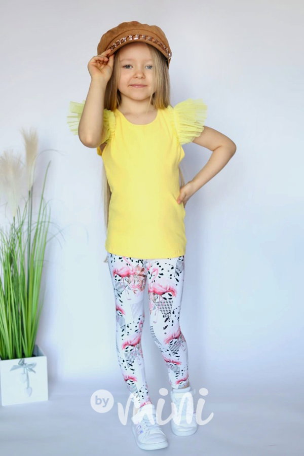 Žebrovaný top s tylem yellow