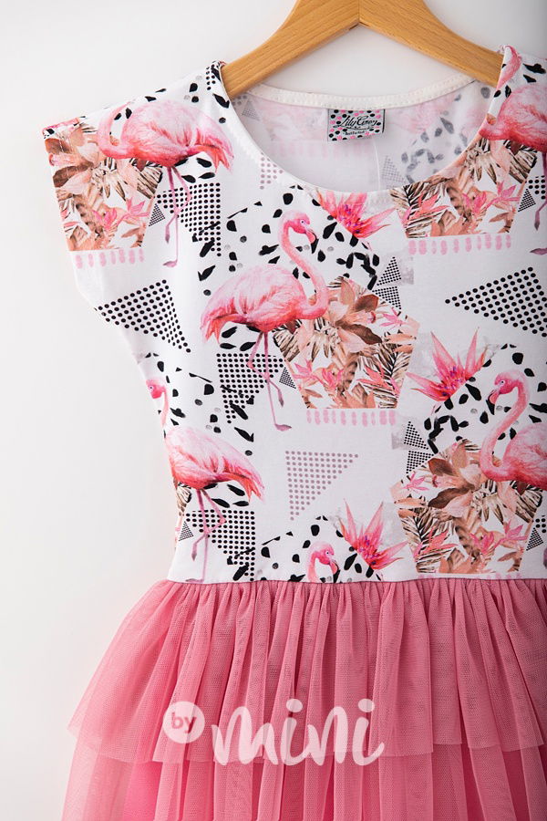Lily Grey šaty s tylem Millennium Flamingo