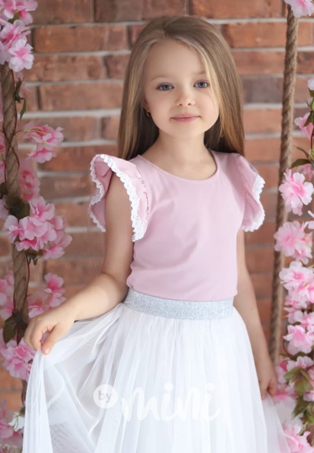 Lily Grey blůzka s krajkou pudder pink