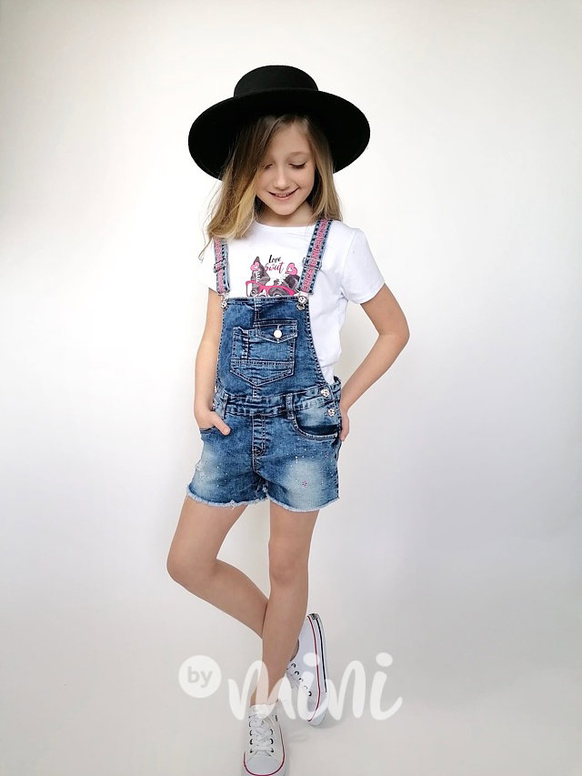 Jeans lacláčové kraťasy s kamínky