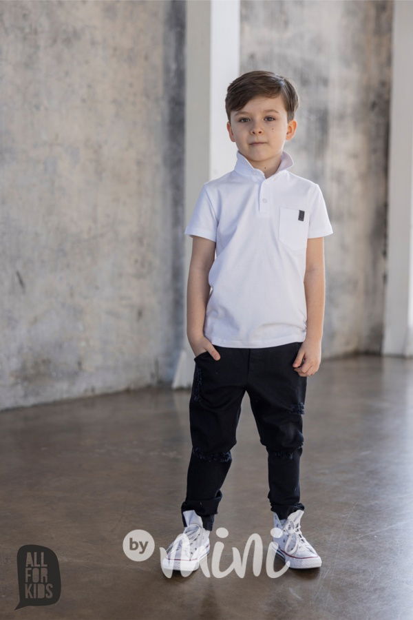 AFK polo triko s knoflíčky bílé