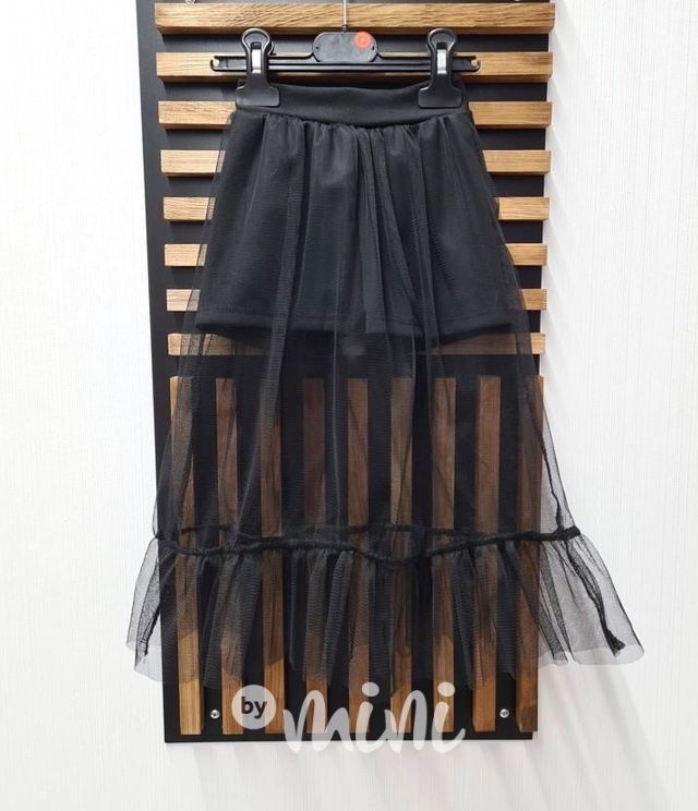 2v1 tylová sukně a šortky black