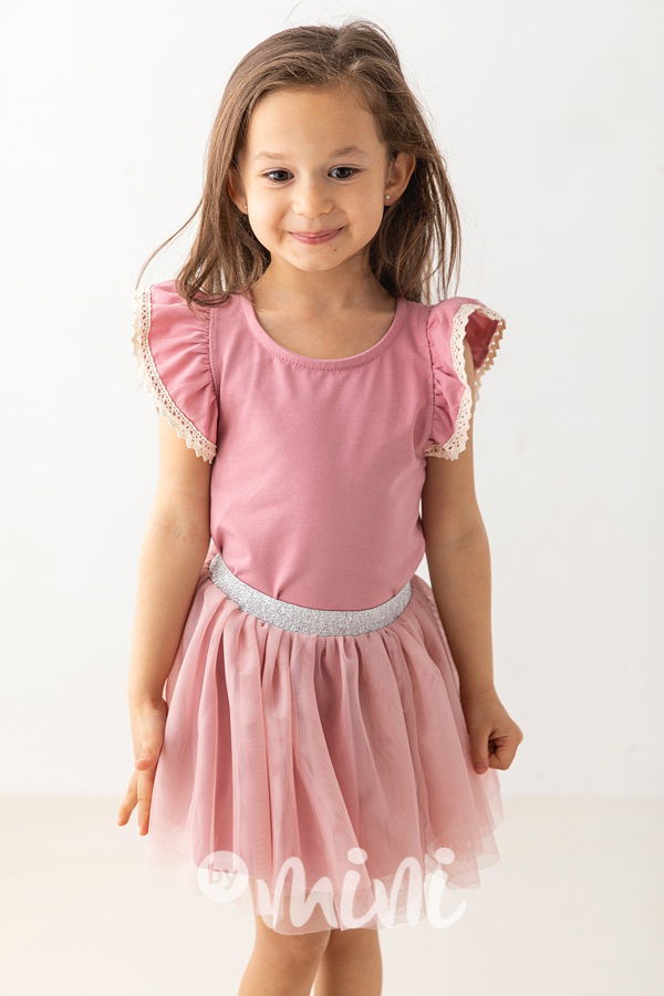 Pudder pink tylová tutu sukně Lily Grey