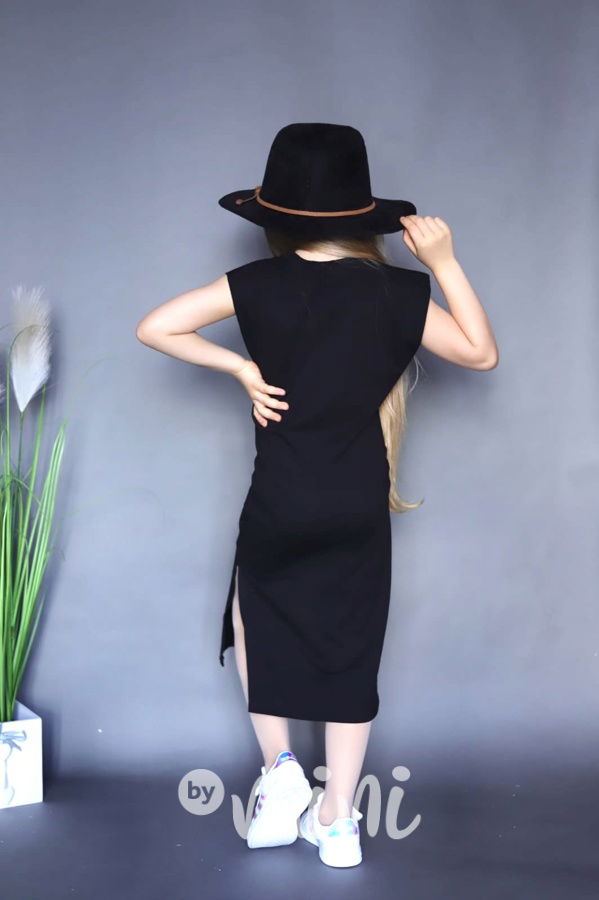 MIDI černé šaty s šátkem