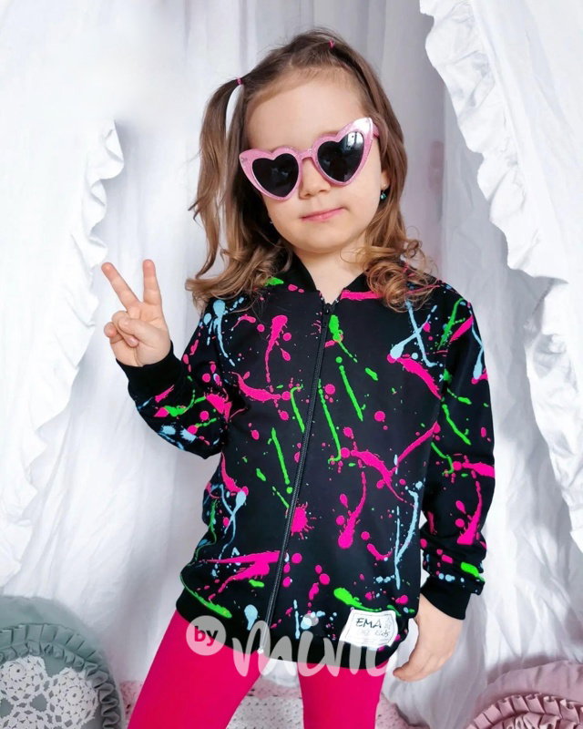 NEON splash mikina na zip