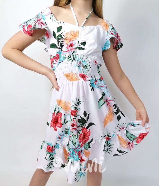 Summer dětské FLOWER šaty white