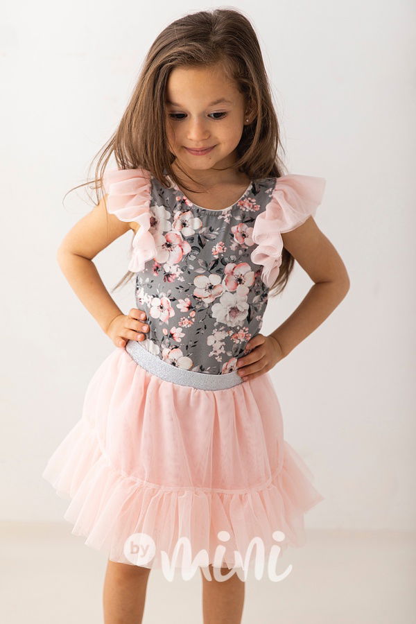 Lososová maxi tutu tyl sukně Lily Grey