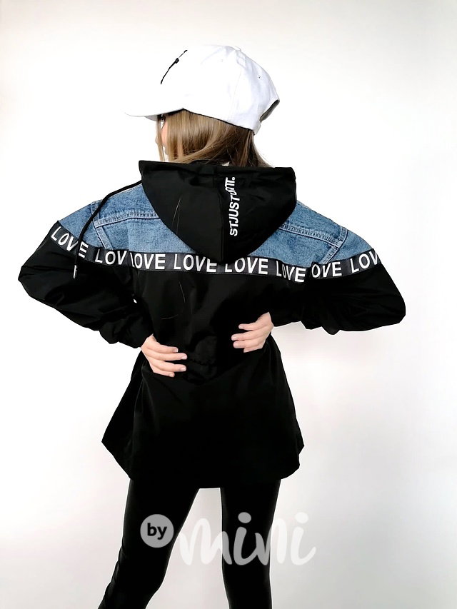 Jeans & Black fashion parka
