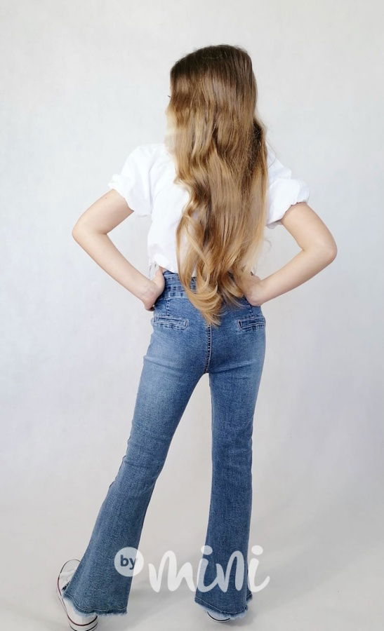 Jeans zvonáče s páskem