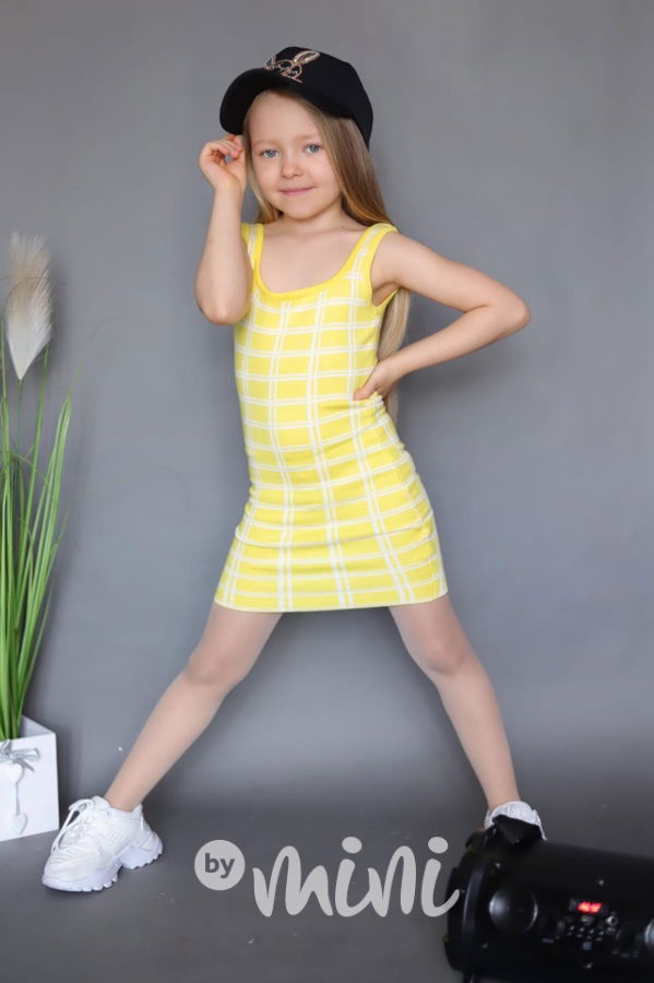 Letní maxi stretch šaty yellow