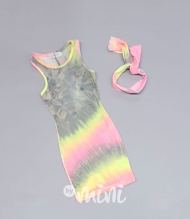 Letní ombre šaty s čelenkou II.
