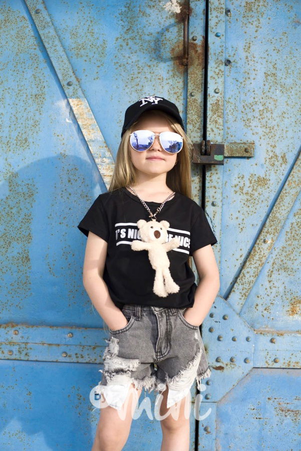 Fashion ripped dark jeans kraťasy