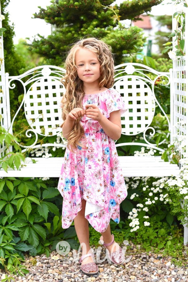 Daisy maxi točivé hispánské šaty rose pink