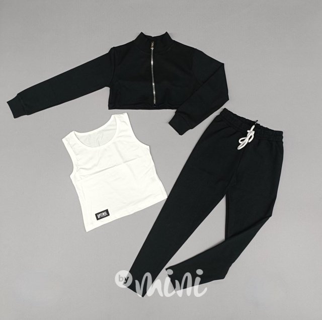 Loungewear 3-dílný komplet černý