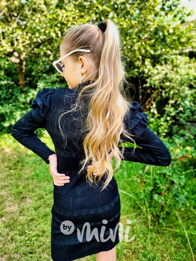 Svetříkové šaty Freya černé