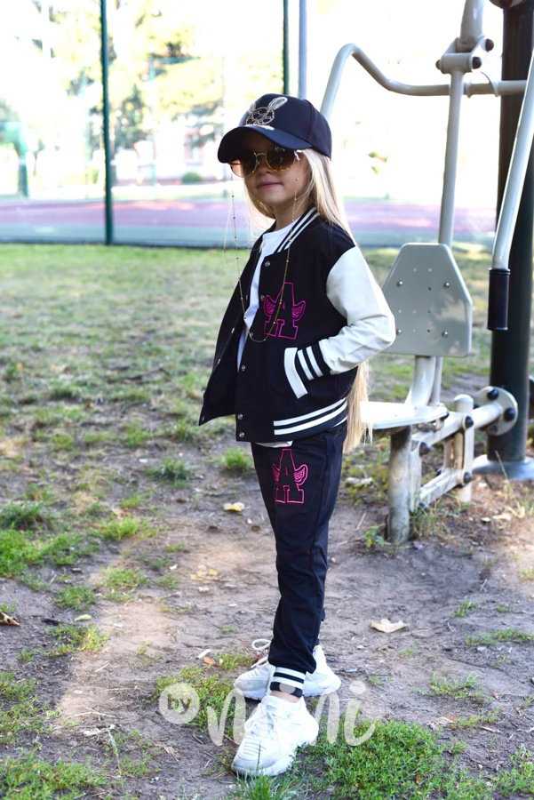 ANGEL sporty tepláky black/pink