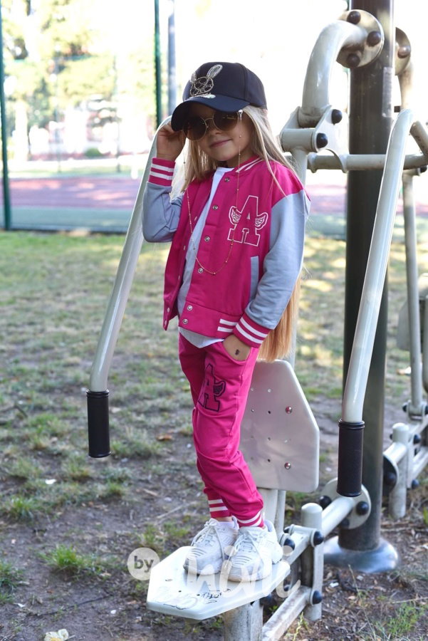 ANGEL sporty tepláky malina/černá