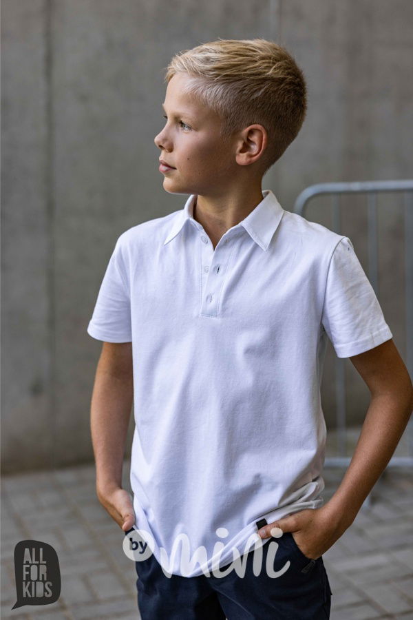 AFK polo triko s knoflíčky bílé