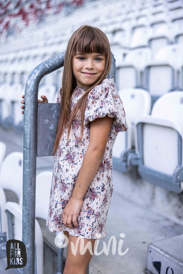 AFK šaty s balonovými rukávy květy