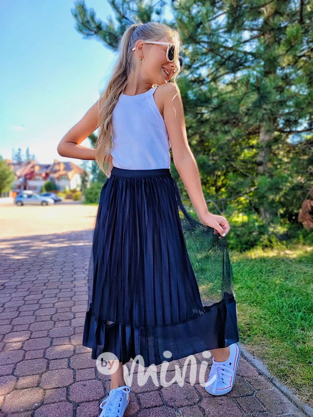 Plisovaná midi sukně černá