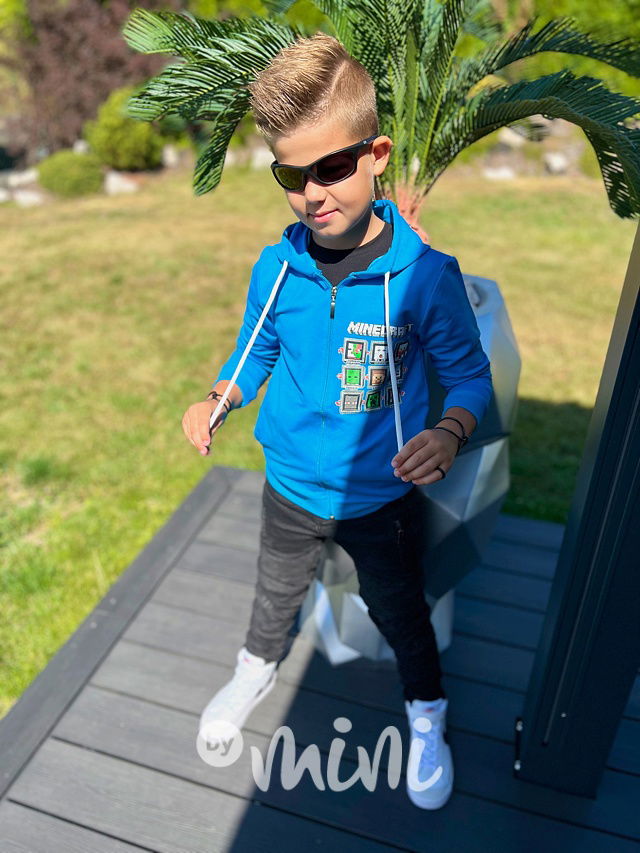 Minecraft mikina modrá