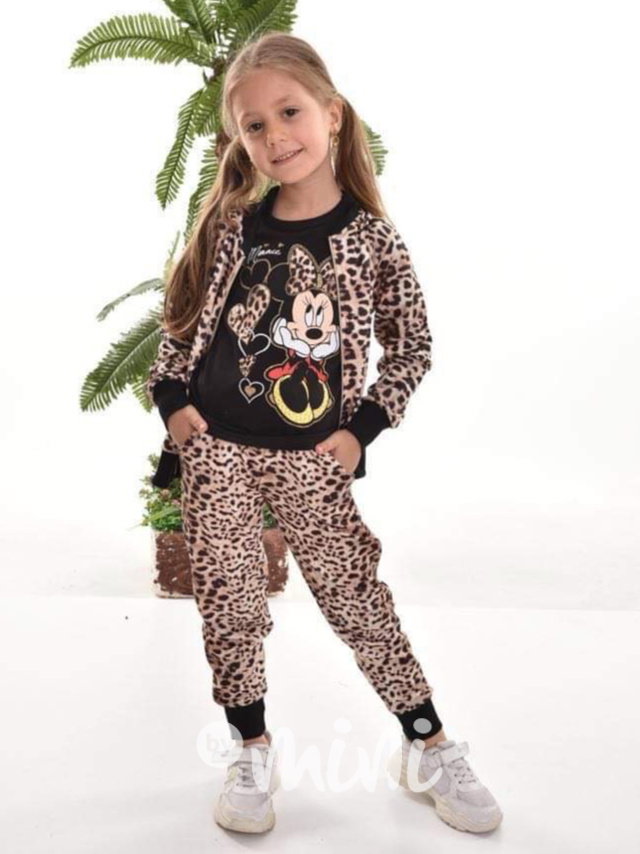 3-dílný Minnie leopard komplet