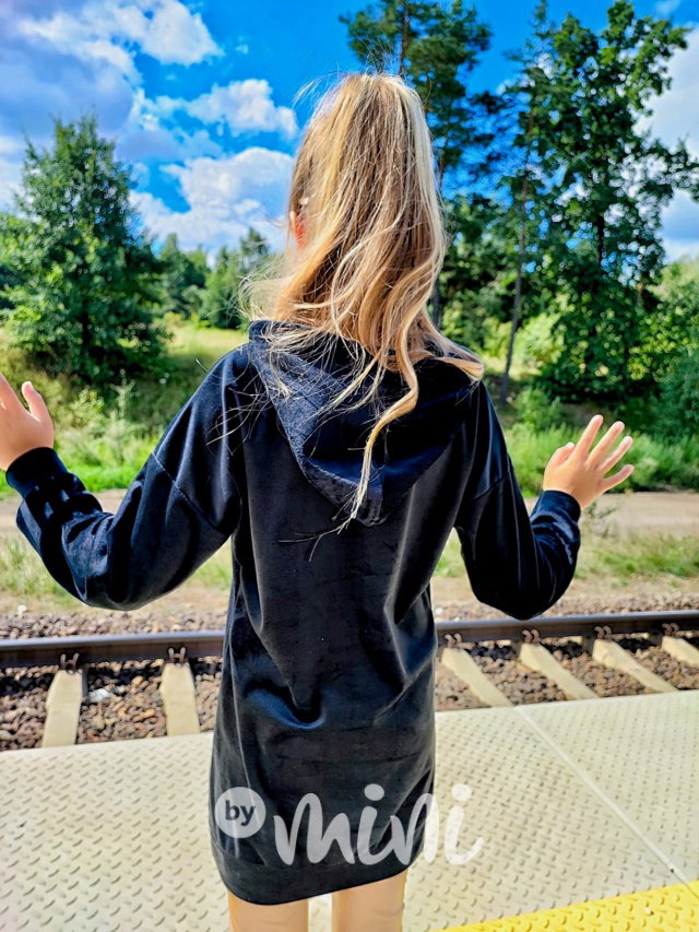 VOGUE velurová hoodie mikina