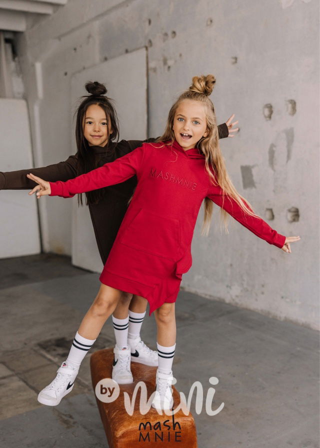 Mash Mnie hoodie frill tunika chocolate