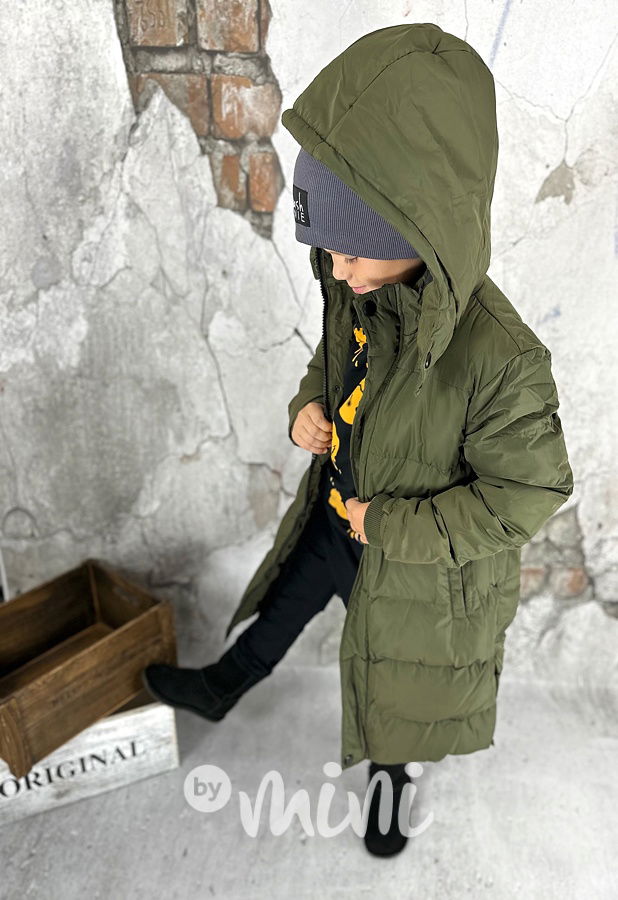 Zimní dlouhý kabát khaki