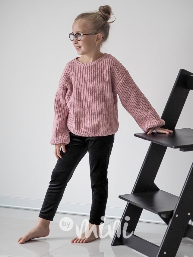 Podzimní teplé velur legíny black