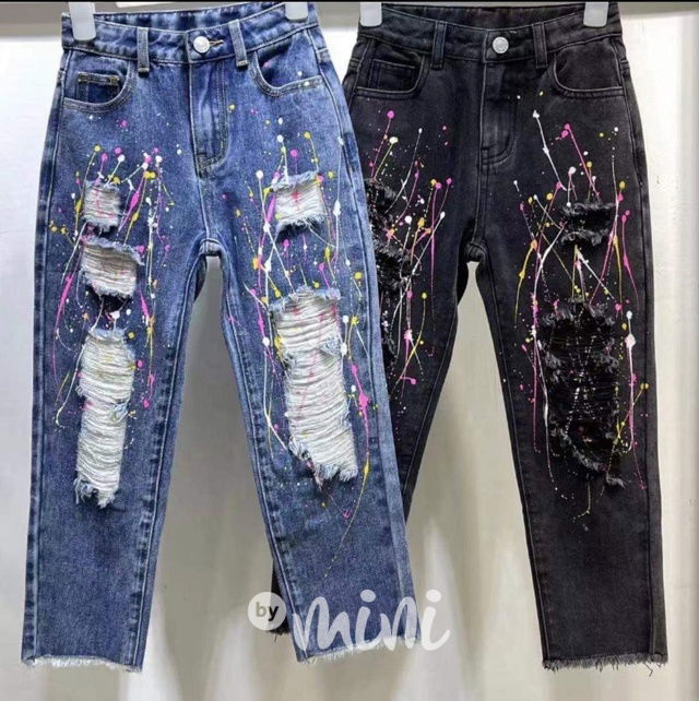 Splash boyfriend ripped jeansy blue