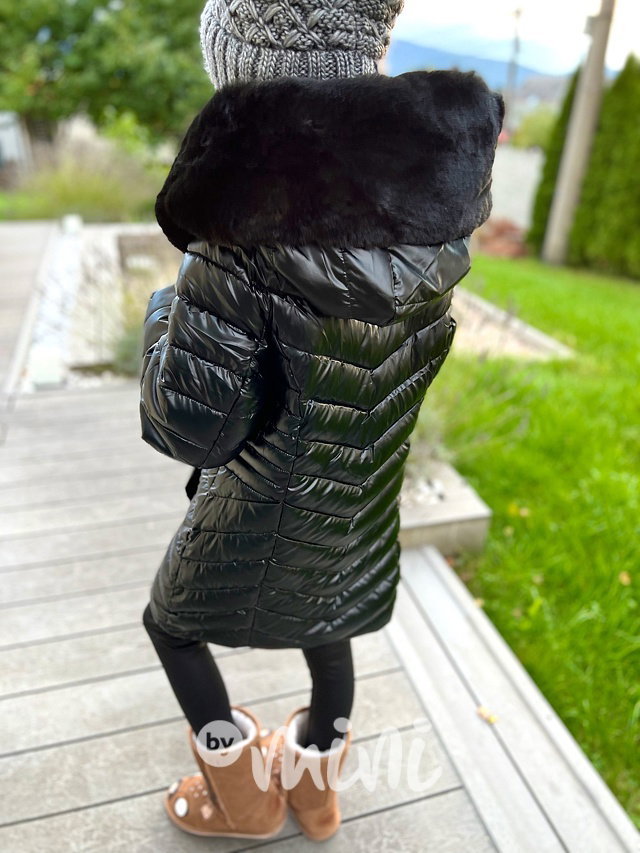 Zimní kabát s kožíškem black