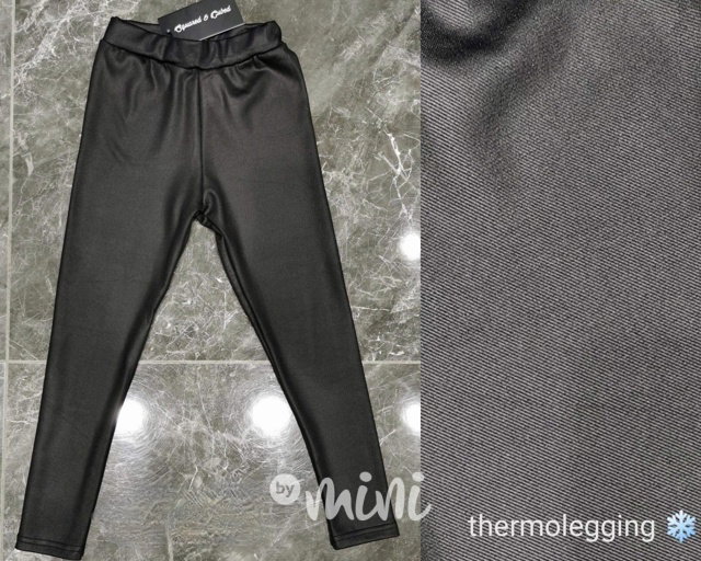 Thermo legíny black mat texture