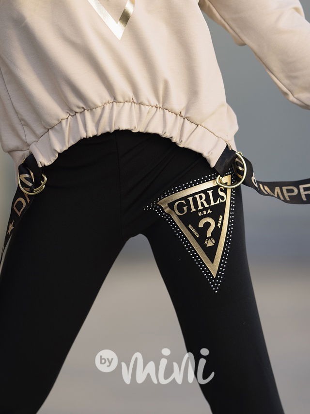 GIRLS oteplené legíny černé